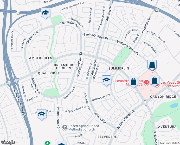 map of restaurants, bars, coffee shops, grocery stores, and more near 920 Royal Plum Lane in Las Vegas