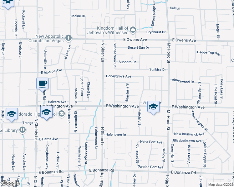 map of restaurants, bars, coffee shops, grocery stores, and more near 1283 Desert Solitude Street in Las Vegas