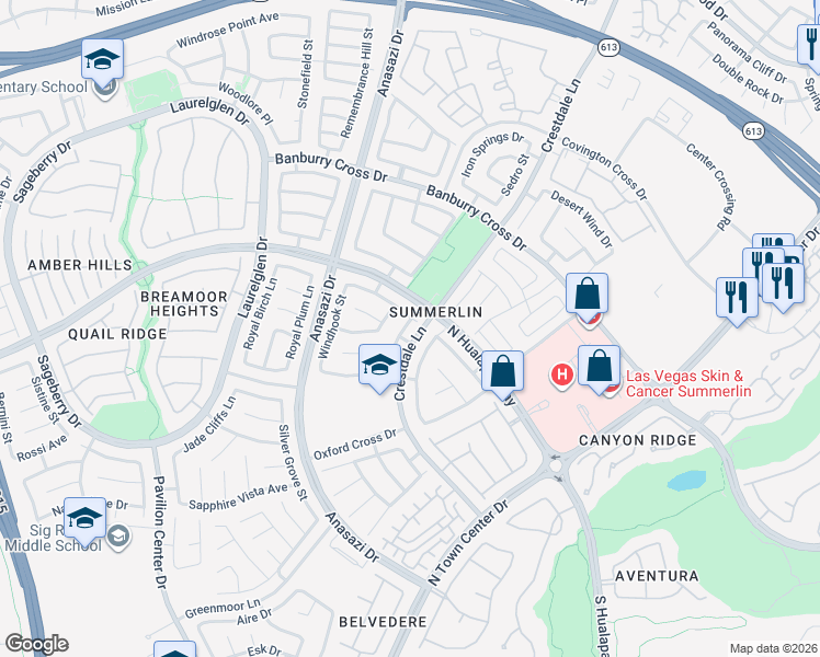 map of restaurants, bars, coffee shops, grocery stores, and more near in Las Vegas