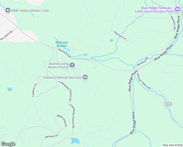 map of restaurants, bars, coffee shops, grocery stores, and more near 623 Wintergreen Drive in Boone