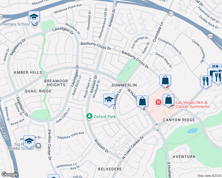 map of restaurants, bars, coffee shops, grocery stores, and more near 912 Autumn Royal Lane in Las Vegas