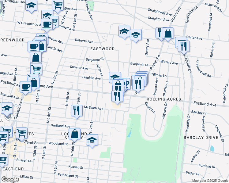 map of restaurants, bars, coffee shops, grocery stores, and more near 99 Chapel Avenue in Nashville