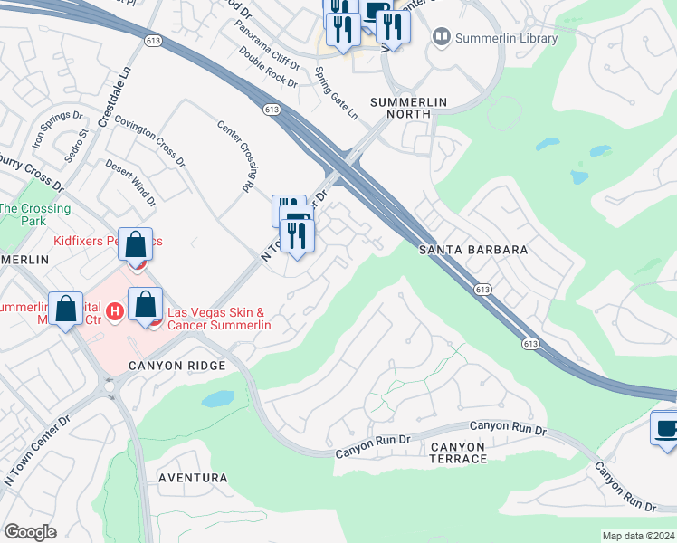 map of restaurants, bars, coffee shops, grocery stores, and more near 1008 Domnus Lane in Las Vegas