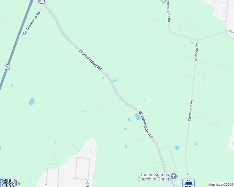 map of restaurants, bars, coffee shops, grocery stores, and more near 1151-1385 Bloomington Road in Cookeville