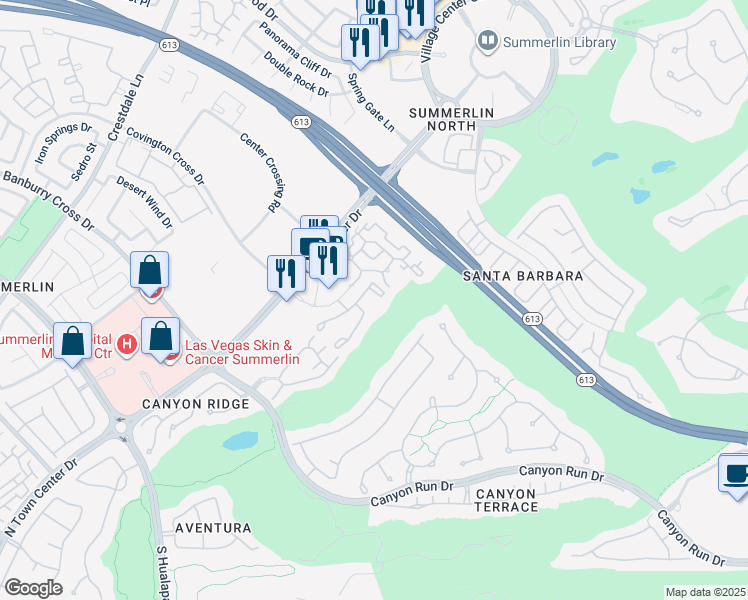 map of restaurants, bars, coffee shops, grocery stores, and more near 1008 Domnus Lane in Las Vegas