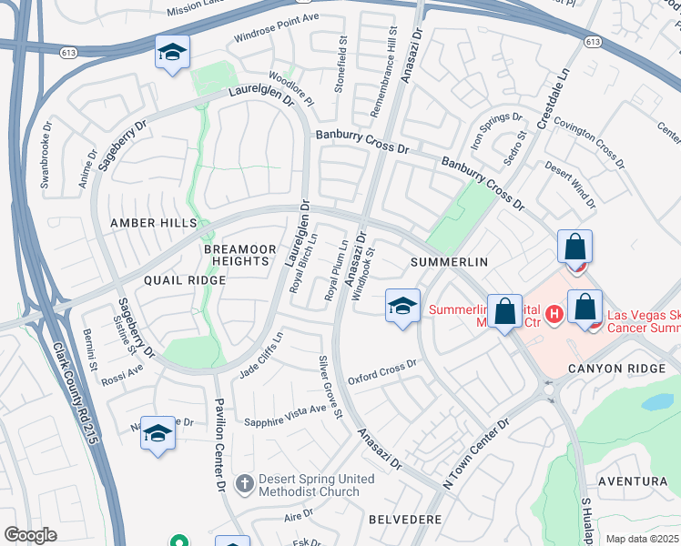 map of restaurants, bars, coffee shops, grocery stores, and more near 920 Royal Plum Lane in Las Vegas