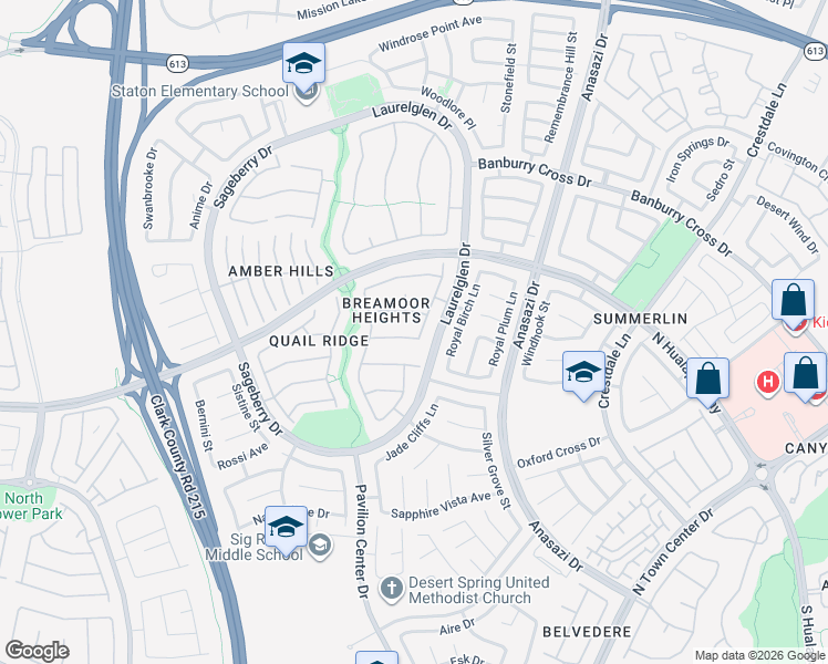map of restaurants, bars, coffee shops, grocery stores, and more near 901 Cypress Ridge Lane in Las Vegas
