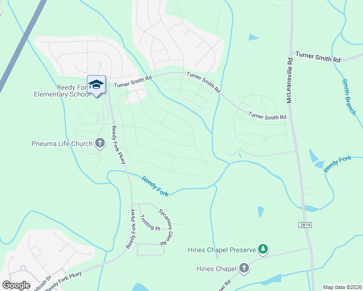 map of restaurants, bars, coffee shops, grocery stores, and more near 4570 Reedy Fork Parkway in Greensboro