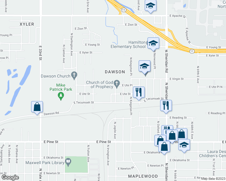map of restaurants, bars, coffee shops, grocery stores, and more near 2012 North Joplin Avenue in Tulsa