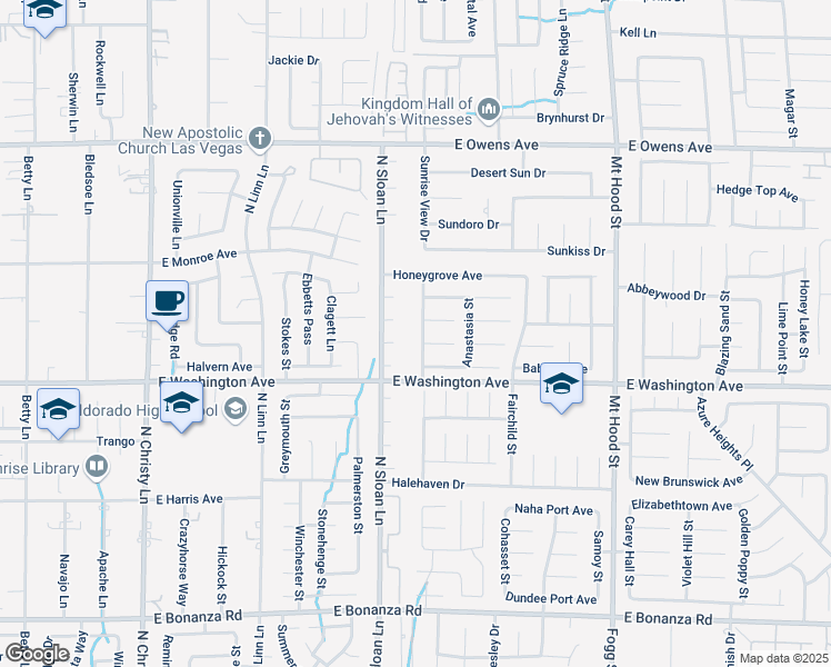 map of restaurants, bars, coffee shops, grocery stores, and more near 1283 Desert Solitude Street in Las Vegas