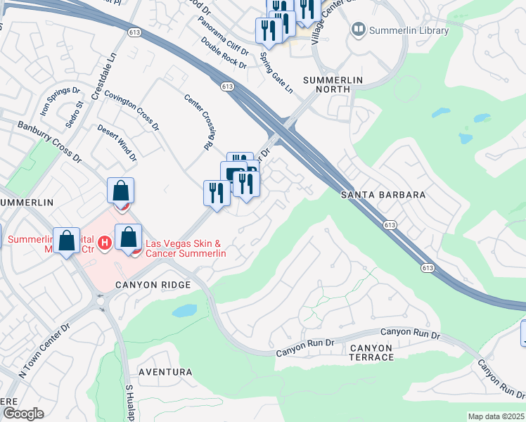 map of restaurants, bars, coffee shops, grocery stores, and more near 1001 Domnus Lane in Las Vegas