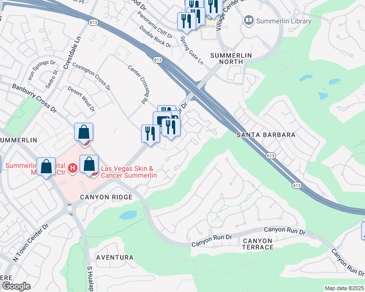 map of restaurants, bars, coffee shops, grocery stores, and more near 1001 Domnus Lane in Las Vegas