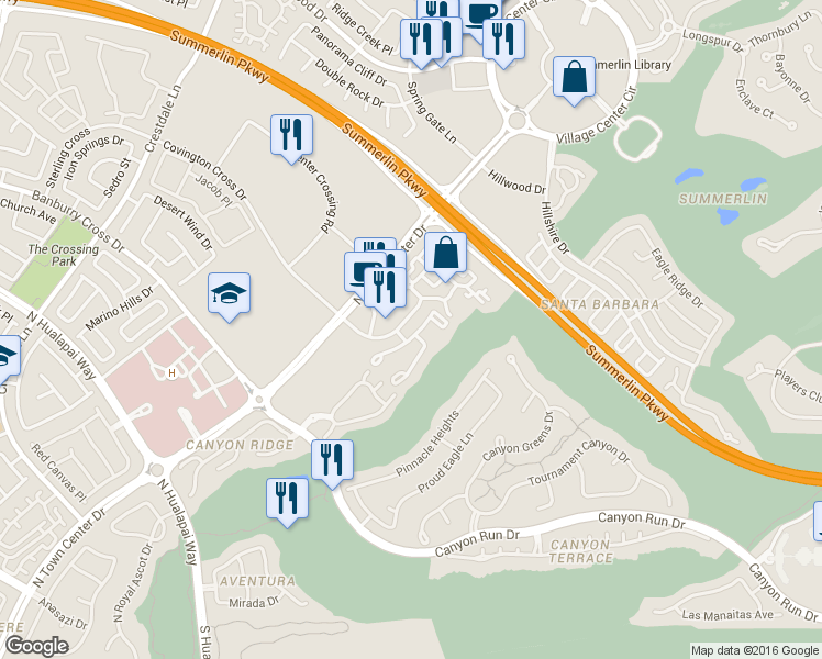 map of restaurants, bars, coffee shops, grocery stores, and more near 9731 Covington Cross Drive in Las Vegas