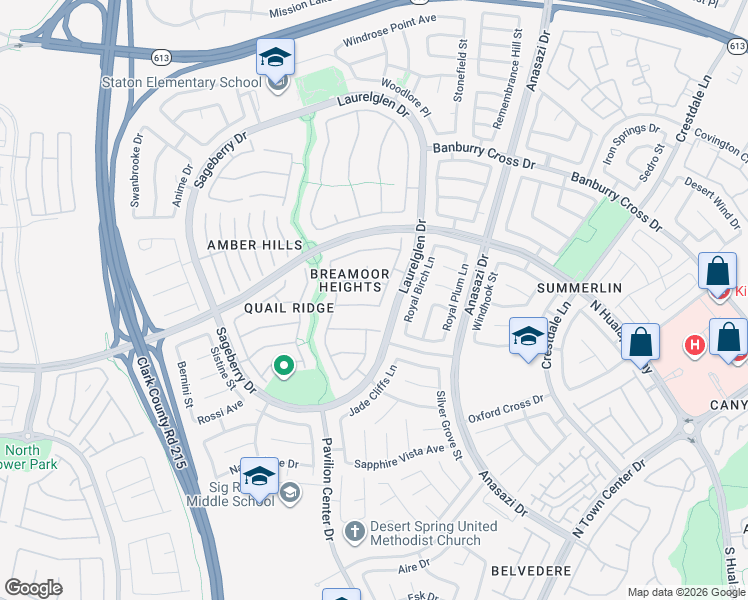 map of restaurants, bars, coffee shops, grocery stores, and more near 904 Cypress Ridge Lane in Las Vegas