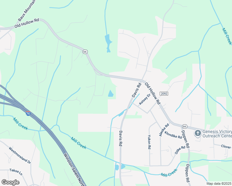 map of restaurants, bars, coffee shops, grocery stores, and more near 1644 Old Hollow Road in Winston-Salem