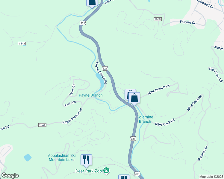 map of restaurants, bars, coffee shops, grocery stores, and more near 3174 U.S. 321 in Blowing Rock