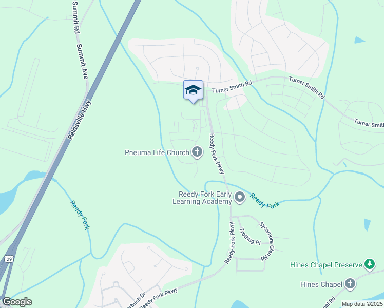 map of restaurants, bars, coffee shops, grocery stores, and more near 4812 Branding Iron Lane in Greensboro