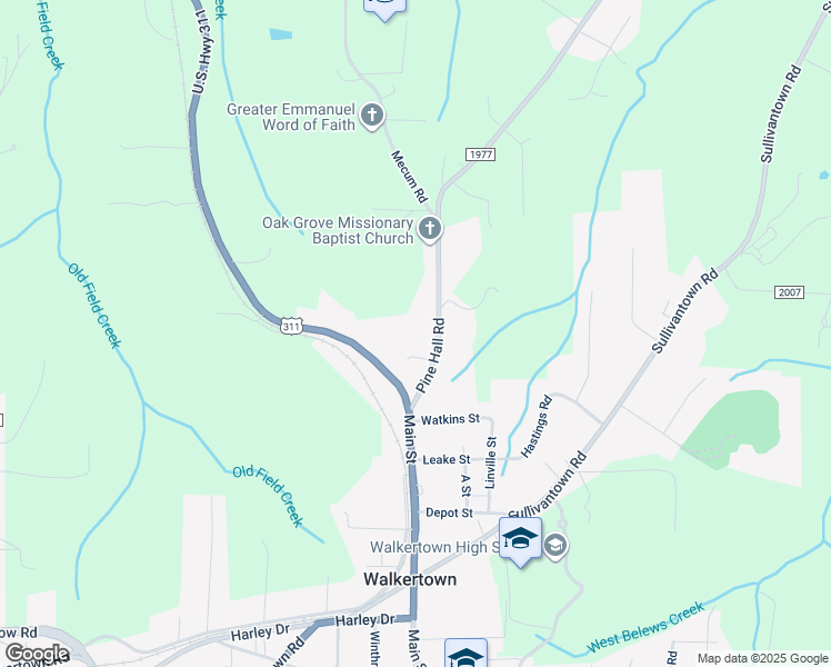 map of restaurants, bars, coffee shops, grocery stores, and more near 3824 Pine Hall Road in Walkertown