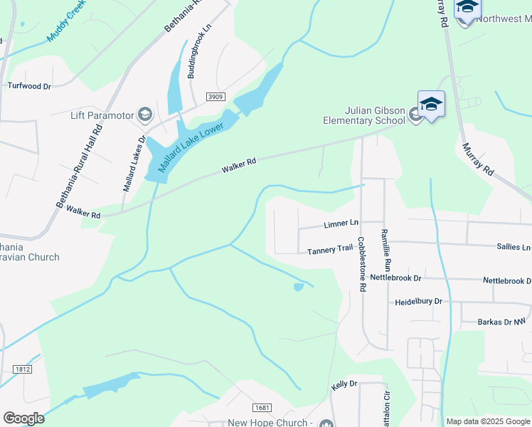 map of restaurants, bars, coffee shops, grocery stores, and more near 5124 Wheeler Court in Winston-Salem