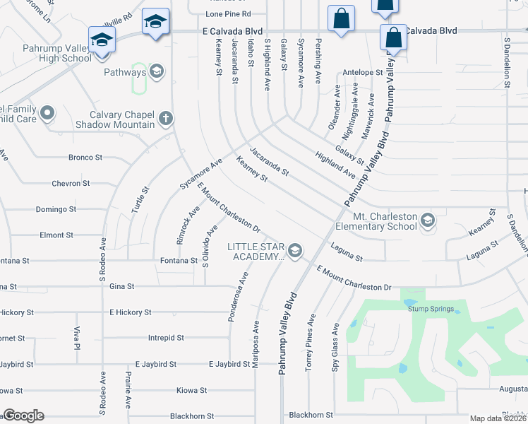 map of restaurants, bars, coffee shops, grocery stores, and more near 961 Laguna Street in Pahrump