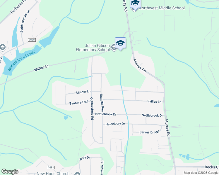 map of restaurants, bars, coffee shops, grocery stores, and more near 2095 Pembrooke Forest Drive in Winston-Salem