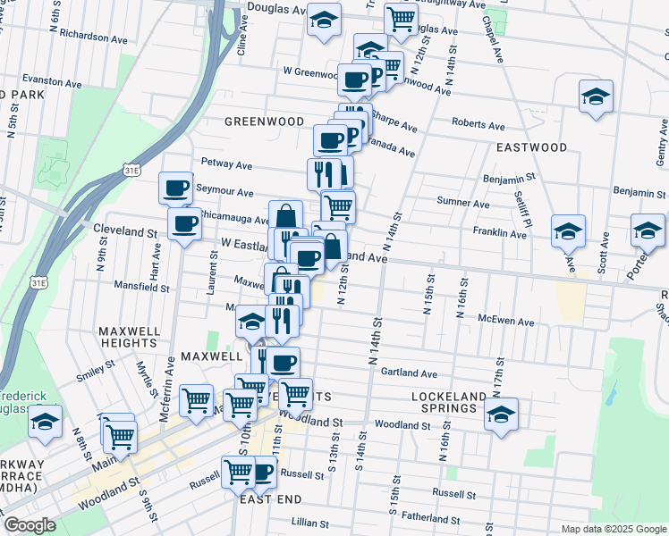 map of restaurants, bars, coffee shops, grocery stores, and more near 599 Gallatin Avenue in Nashville