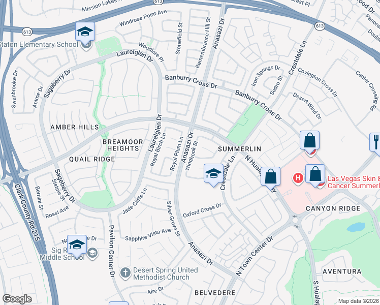 map of restaurants, bars, coffee shops, grocery stores, and more near 933 Windhook Street in Las Vegas