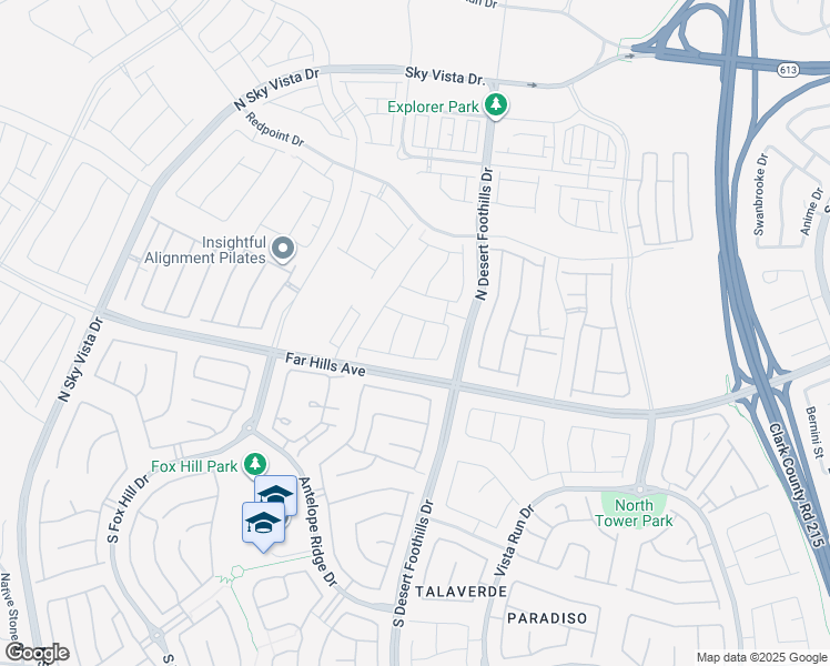 map of restaurants, bars, coffee shops, grocery stores, and more near 133 Southern Peach Street in Las Vegas