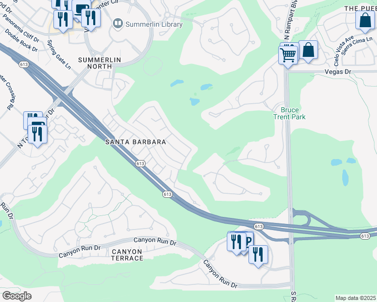 map of restaurants, bars, coffee shops, grocery stores, and more near 9113 Eagle Ridge Drive in Las Vegas