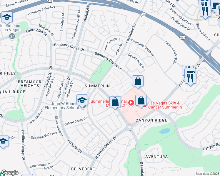map of restaurants, bars, coffee shops, grocery stores, and more near 917 Marino Hills Drive in Las Vegas