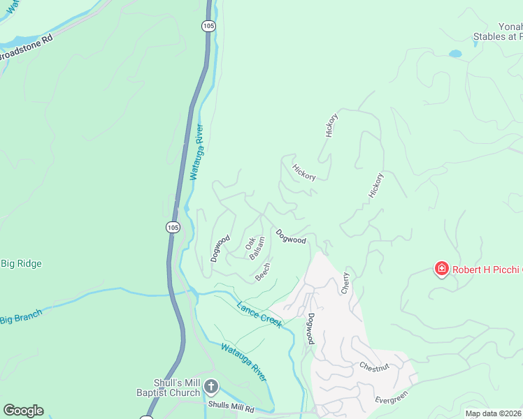 map of restaurants, bars, coffee shops, grocery stores, and more near 955 Dogwood in Boone