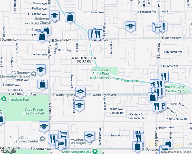 map of restaurants, bars, coffee shops, grocery stores, and more near 3909 Proclamation Place in Las Vegas