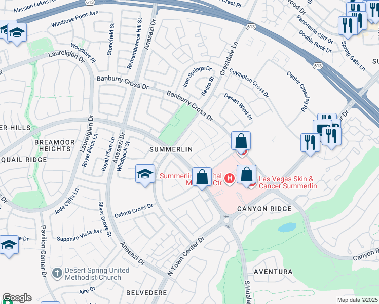 map of restaurants, bars, coffee shops, grocery stores, and more near 1008 Venetian Hills Lane in Las Vegas