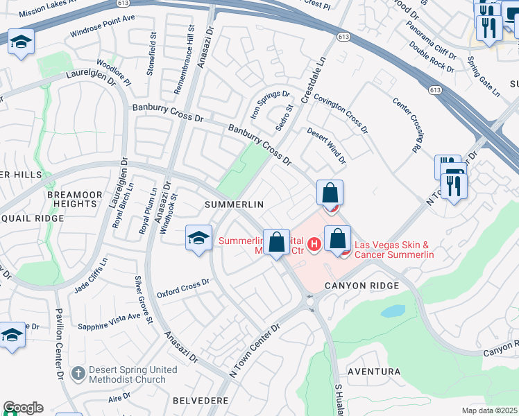 map of restaurants, bars, coffee shops, grocery stores, and more near 1008 Venetian Hills Lane in Las Vegas