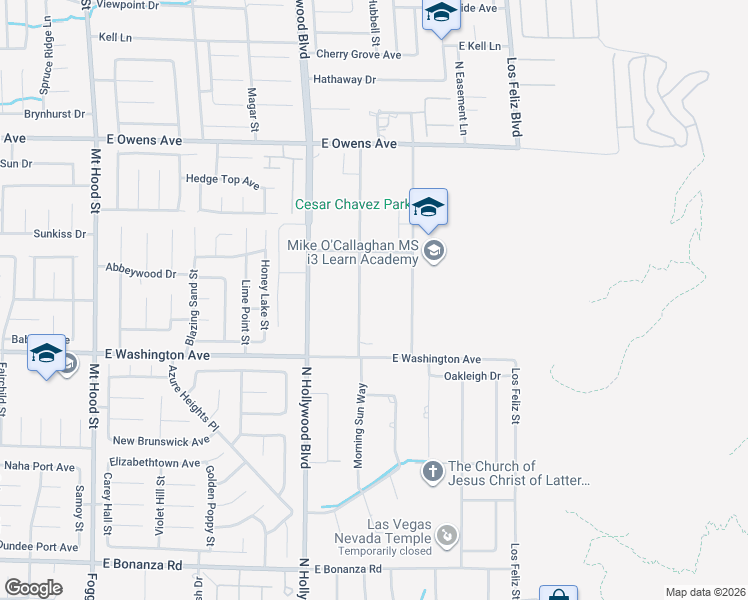 map of restaurants, bars, coffee shops, grocery stores, and more near 1310 Morning Sun Way in Las Vegas