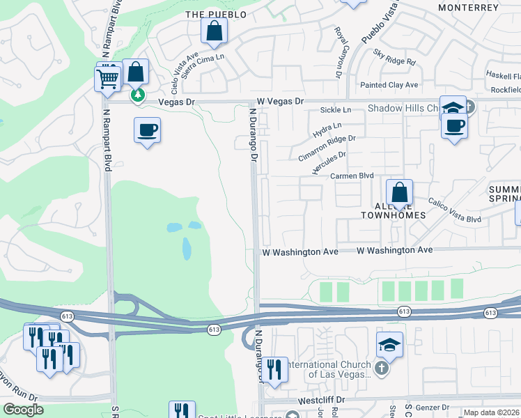 map of restaurants, bars, coffee shops, grocery stores, and more near 1117 Nevada Sky Street in Las Vegas