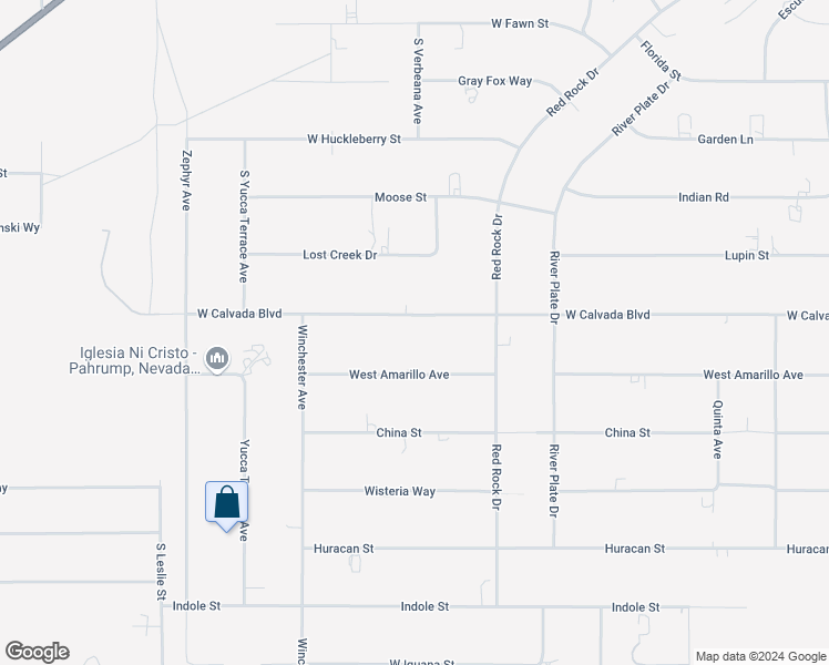 map of restaurants, bars, coffee shops, grocery stores, and more near 1471 West Calvada Boulevard in Pahrump