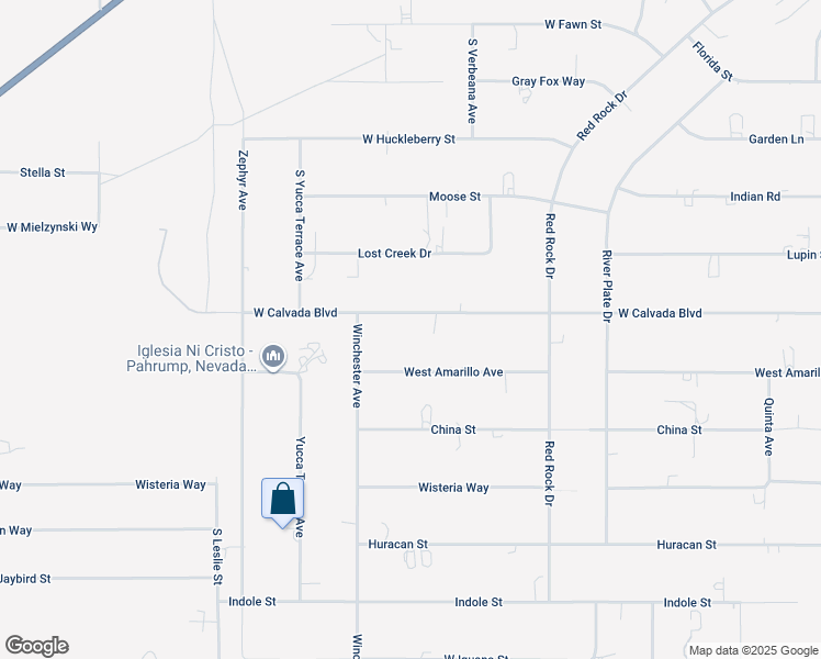 map of restaurants, bars, coffee shops, grocery stores, and more near 1601 West Calvada Boulevard in Pahrump
