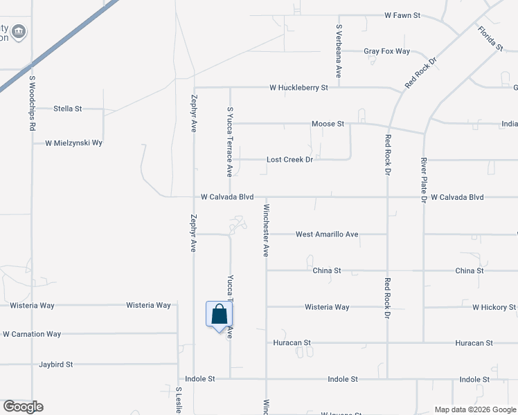 map of restaurants, bars, coffee shops, grocery stores, and more near 2490 Winchester Avenue in Pahrump