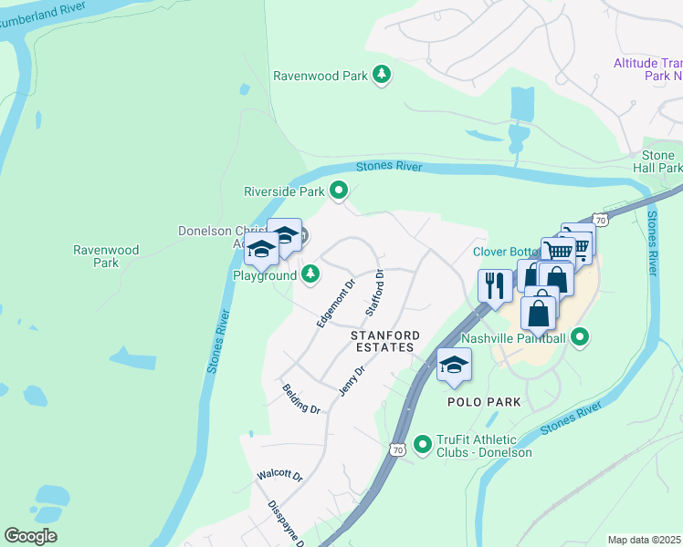 map of restaurants, bars, coffee shops, grocery stores, and more near 204 Dedham Drive in Nashville