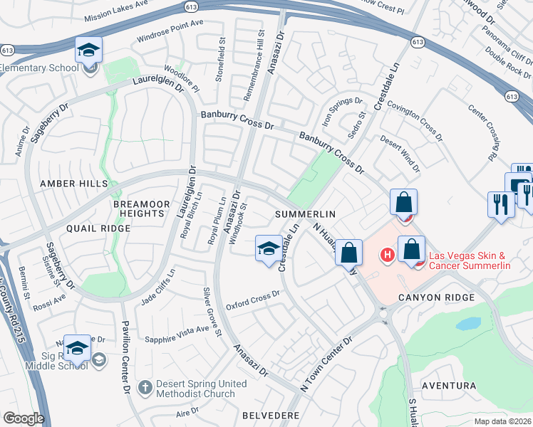 map of restaurants, bars, coffee shops, grocery stores, and more near 10508 White Heath Court in Las Vegas
