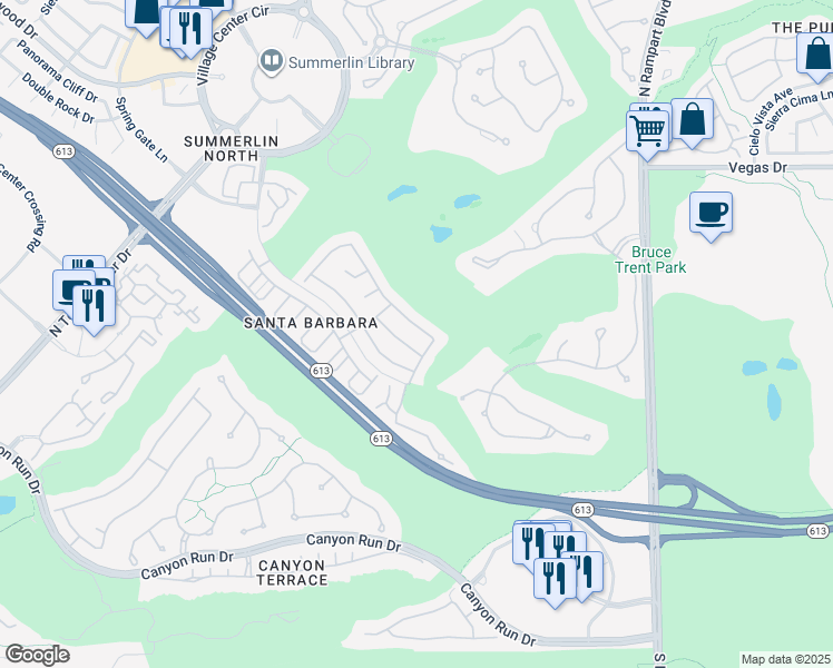 map of restaurants, bars, coffee shops, grocery stores, and more near 9129 Eagle Ridge Drive in Las Vegas
