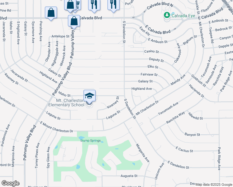 map of restaurants, bars, coffee shops, grocery stores, and more near 1720 Idaho Street in Pahrump
