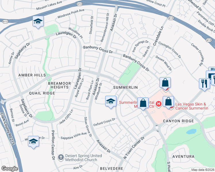 map of restaurants, bars, coffee shops, grocery stores, and more near 912 Autumn Royal Lane in Las Vegas
