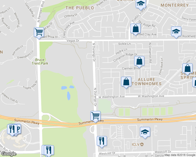map of restaurants, bars, coffee shops, grocery stores, and more near 1136 Nevada Sky Street in Las Vegas