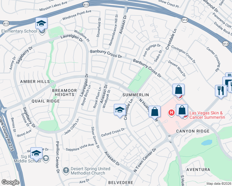 map of restaurants, bars, coffee shops, grocery stores, and more near 10520 White Heath Court in Las Vegas