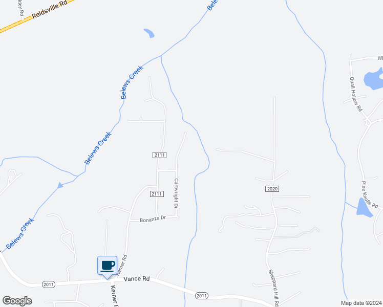 map of restaurants, bars, coffee shops, grocery stores, and more near 1985 Cartwright Drive in Kernersville