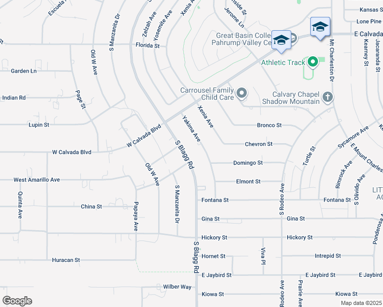 map of restaurants, bars, coffee shops, grocery stores, and more near 2 South Blagg Road in Pahrump
