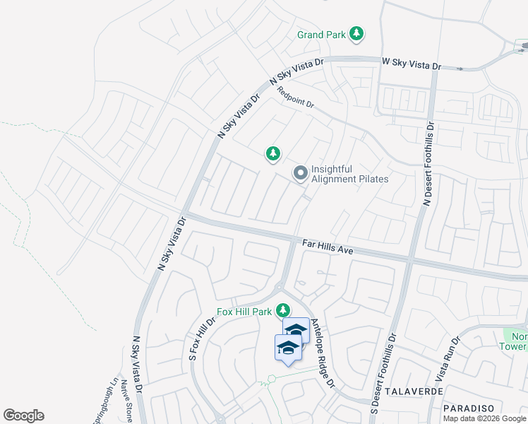 map of restaurants, bars, coffee shops, grocery stores, and more near 12350 Far Hills Avenue in Las Vegas