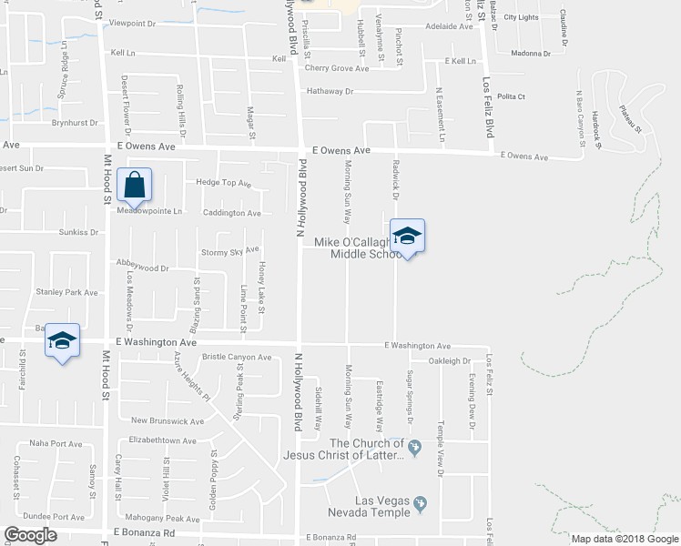 map of restaurants, bars, coffee shops, grocery stores, and more near 1345 Morning Sun Way in Las Vegas